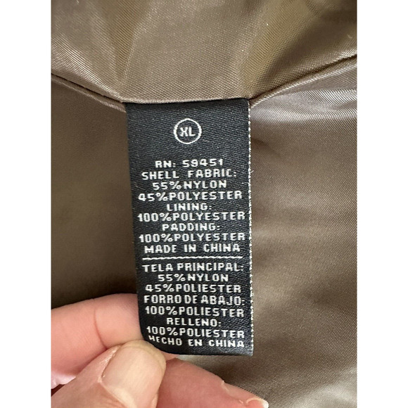 Jane Ashley Puffer Vest Jacket Rust Brown Size XL Full Zip Quilted - Picture 11 of 15